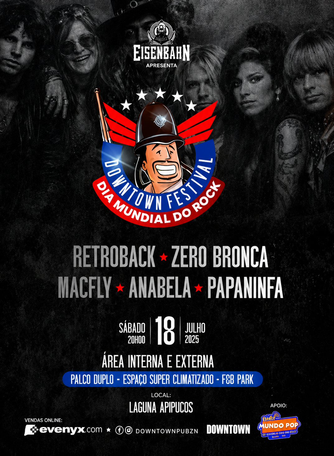 Downtown Festival celebra o Dia Mundial do Rock com cinco bandas e promete agitar o Recife
