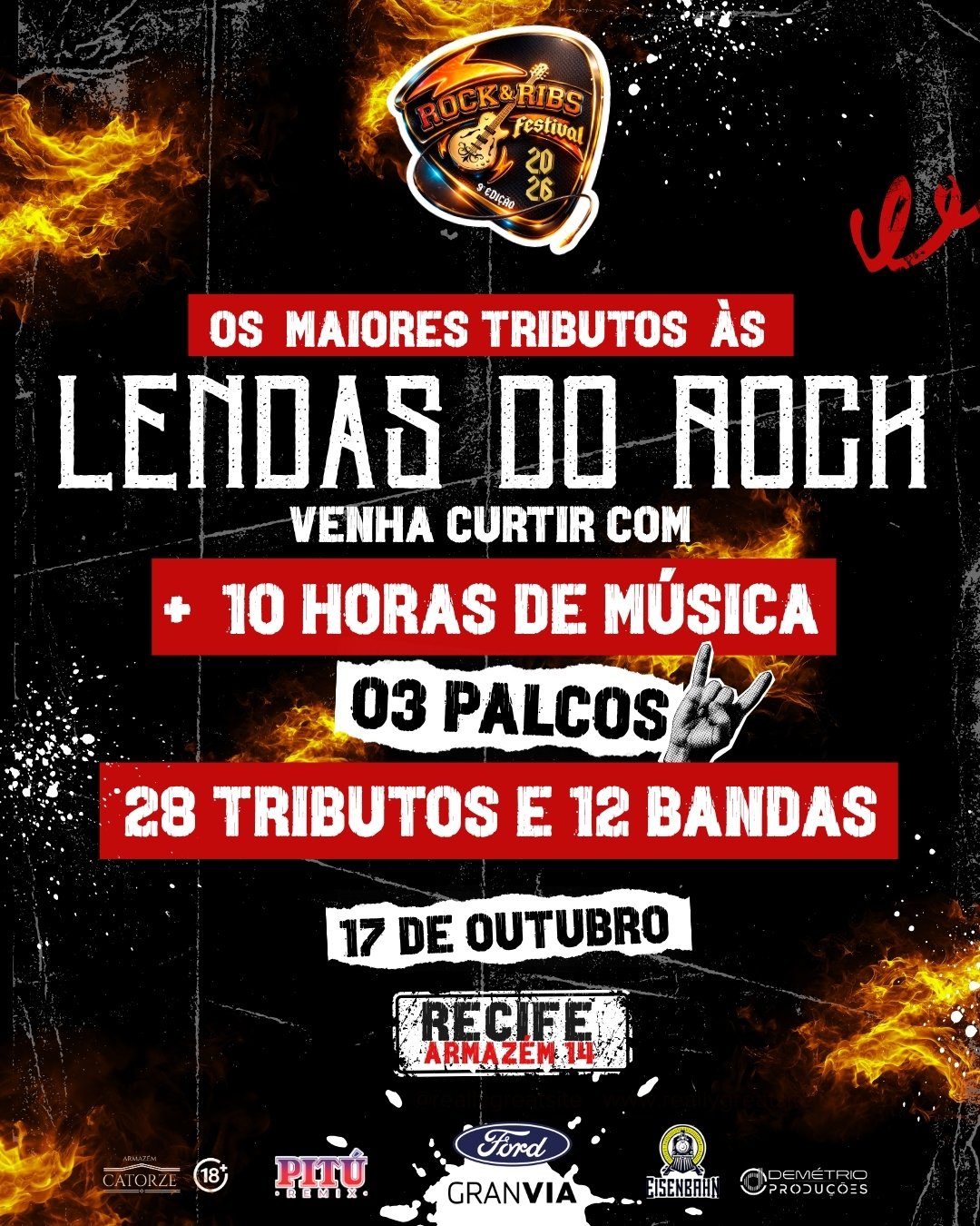 Rock & Ribs Festival reúne 12 bandas e 28 tributos em Recife